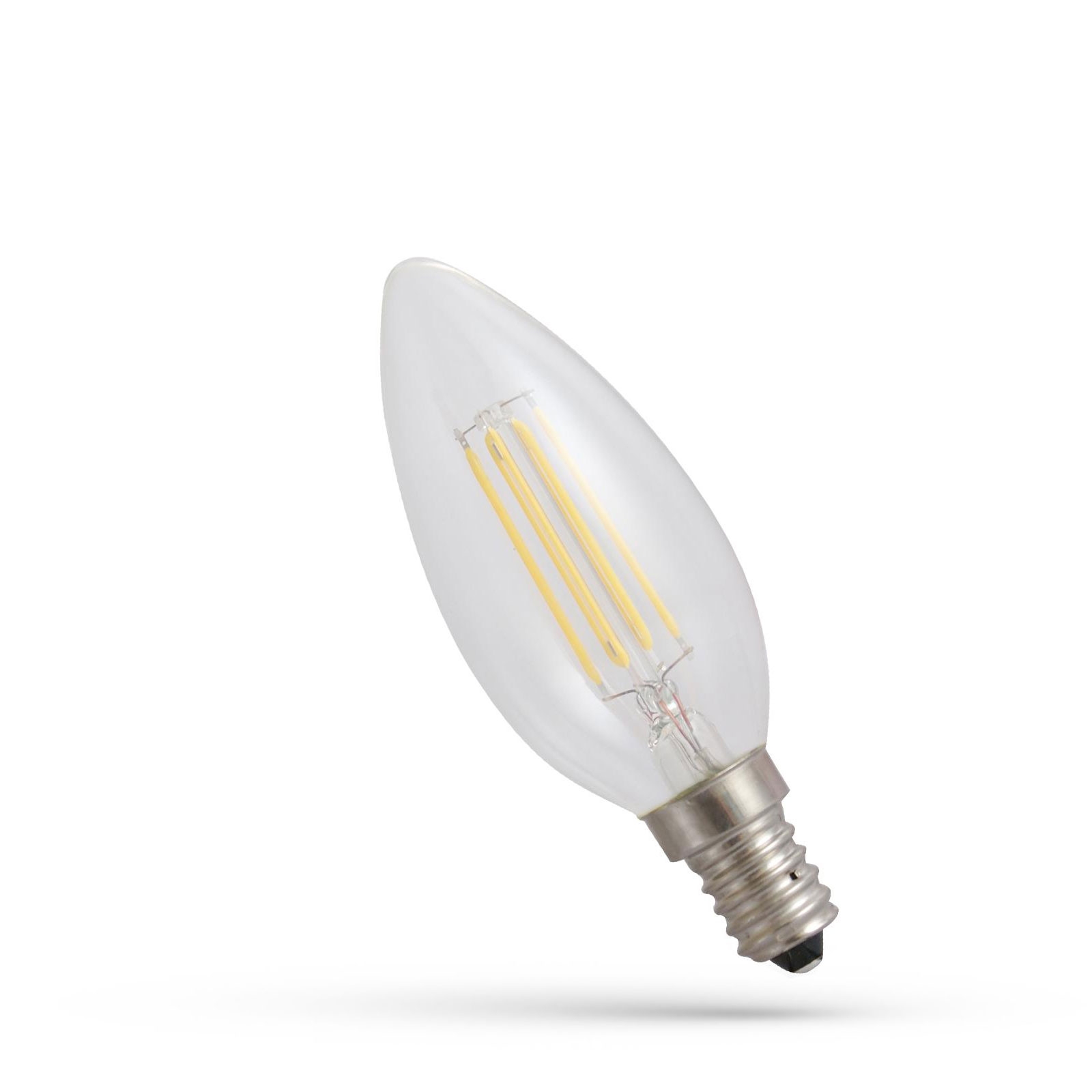 Żarówka LED E14 COG świecowa 4W 230V ciepła przeź