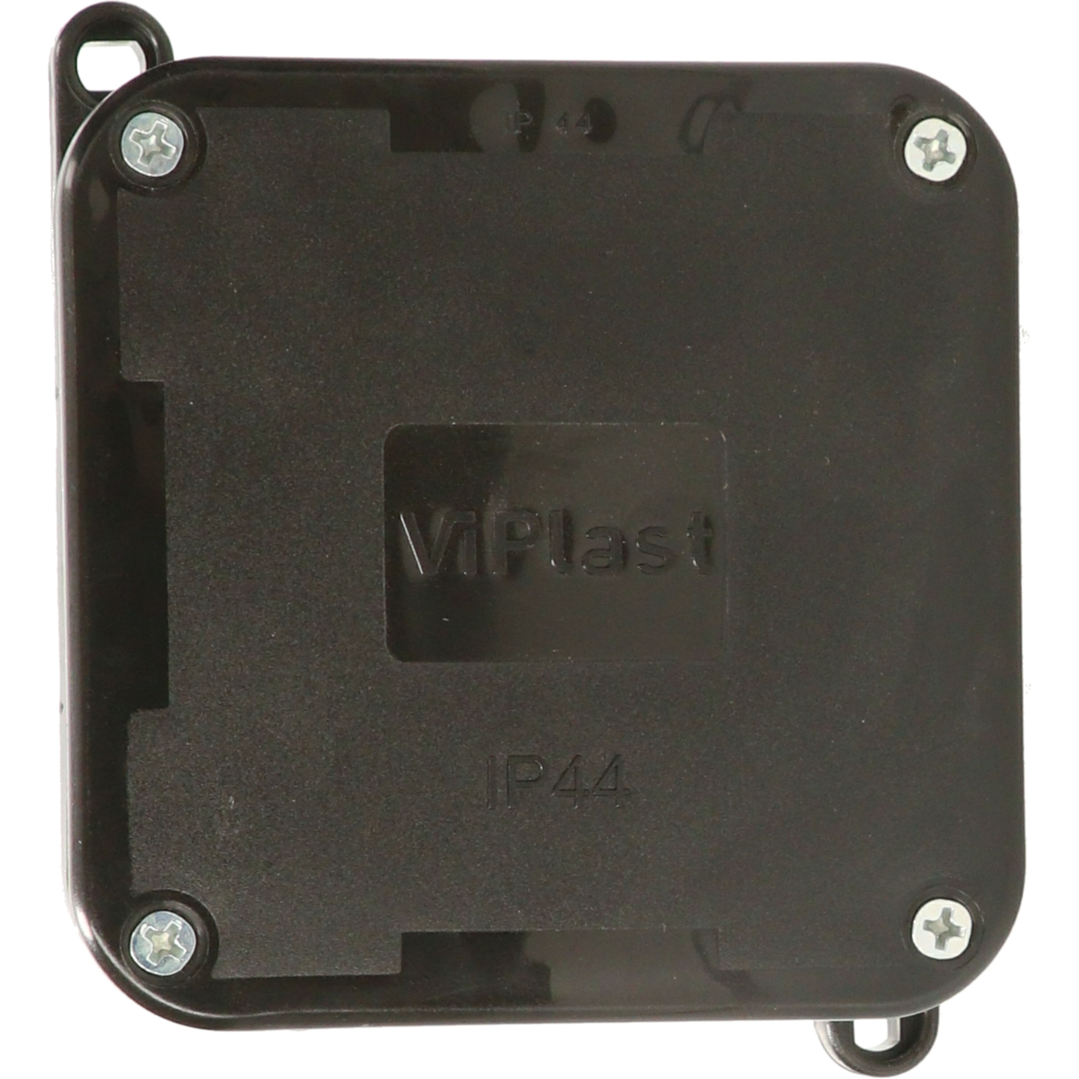 Puszka czarna nt IP44 4-wkręty pusta 064-05 ViPlast