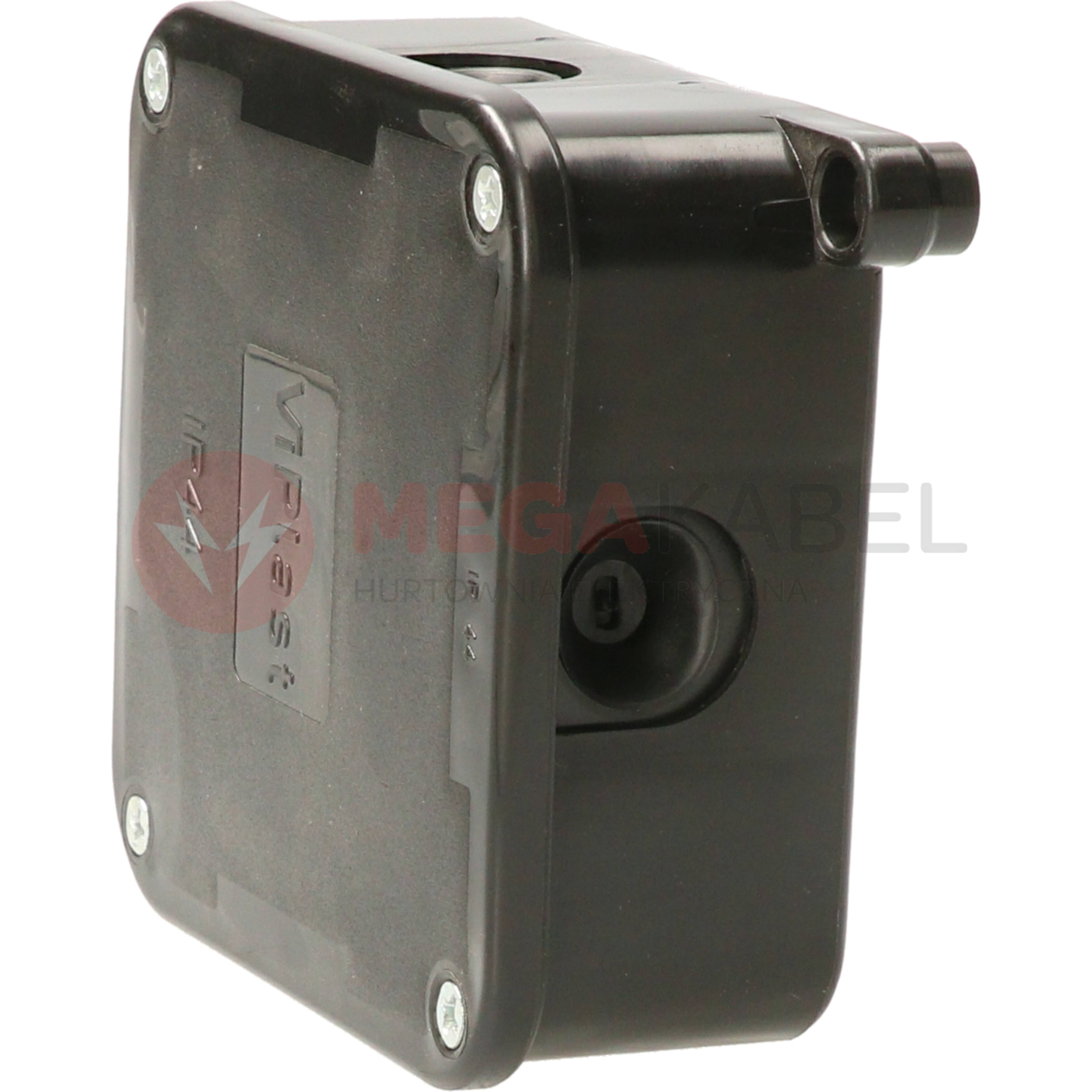 Puszka czarna nt IP44 4-wkręty pusta 064-05 ViPlast