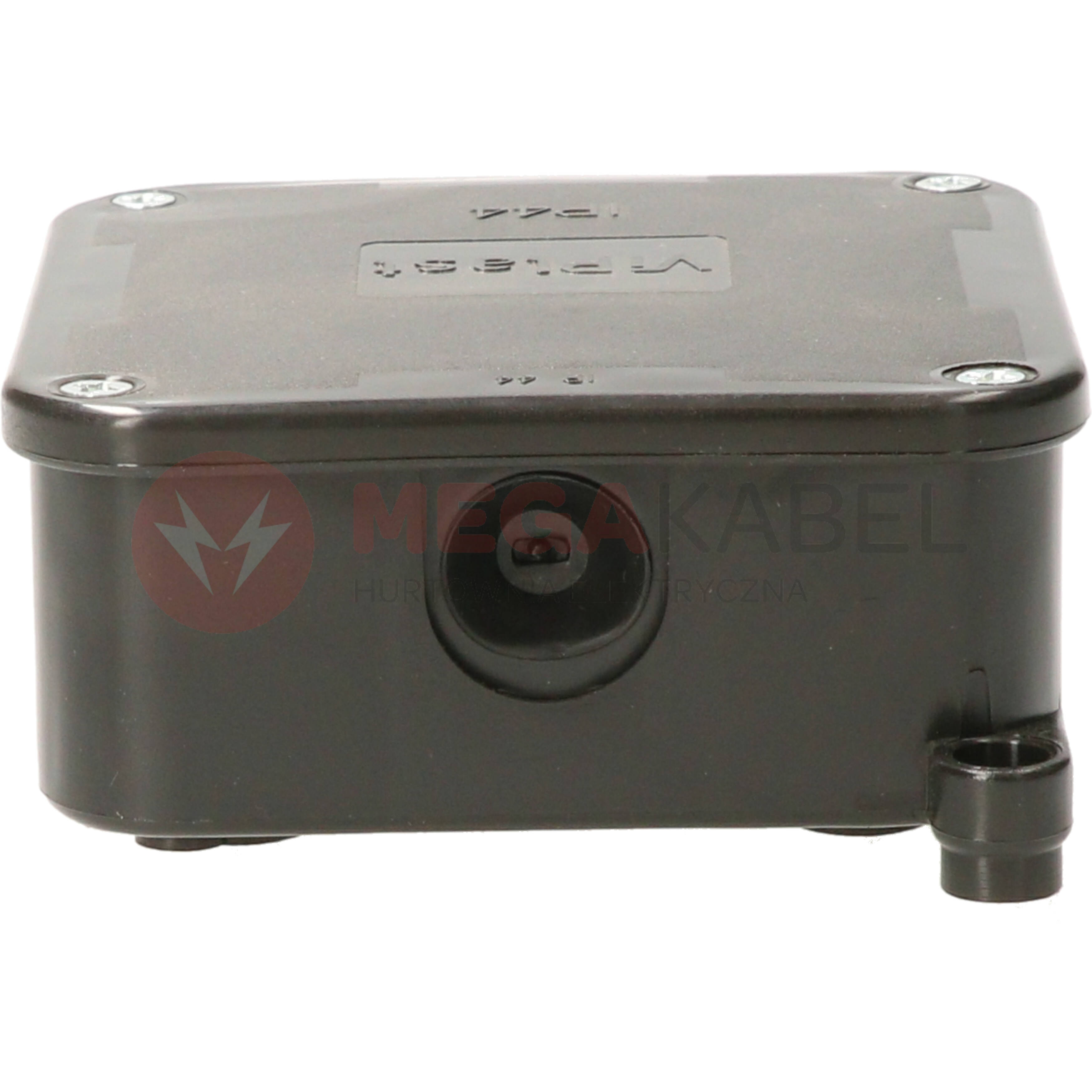Puszka czarna nt IP44 4-wkręty pusta 064-05 ViPlast