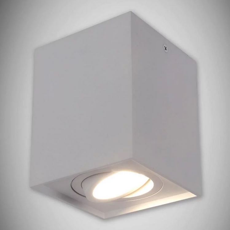 Lampa sufitowa plafon natynkowy HARY D kwadrat biały 03714 GU10