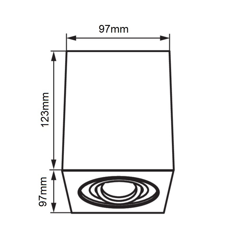 Lampa sufitowa plafon natynkowy HARY D kwadrat biały 03714 GU10