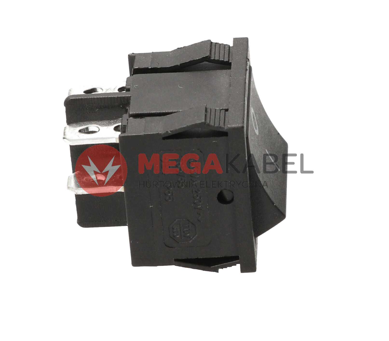 Przełącznik kołyskowy czarny 250V