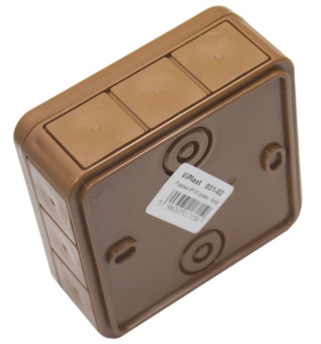 Puszka brązowa natynkowa 031-02 85x85x37 IP55 ViPlast