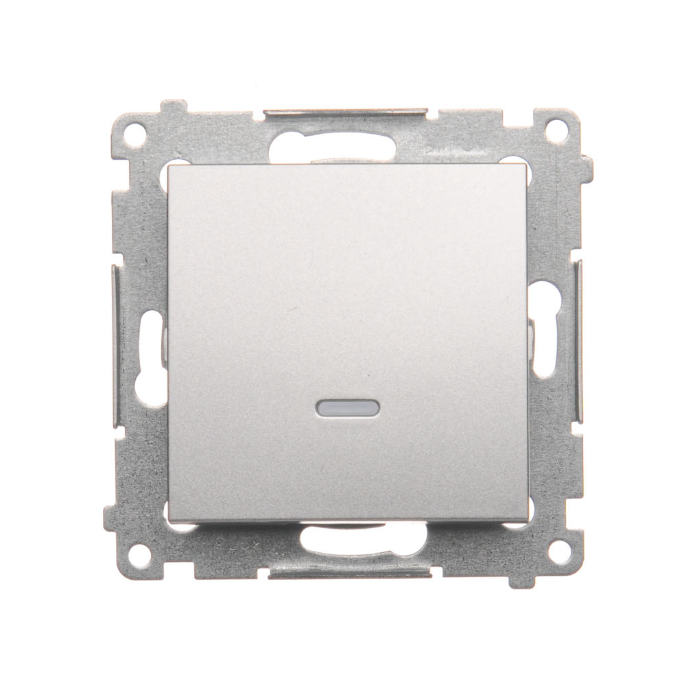 Simon54 Łącznik jednobiegunowy z podświetleniem LED DW1L.01/43 srebrny