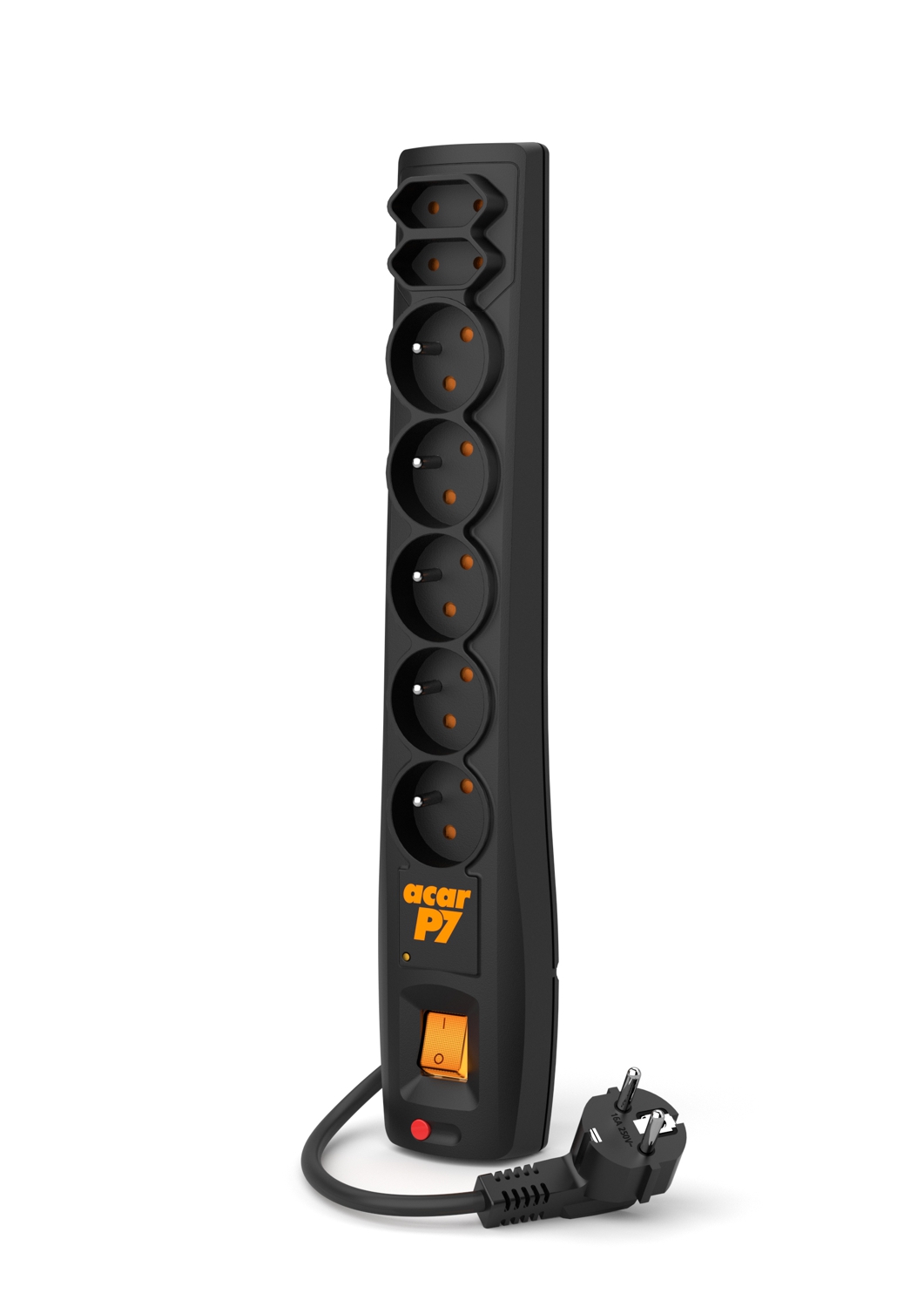 Listwa przepięciowa przedłużacz ACAR P7 3m 7 gniazd czarna
