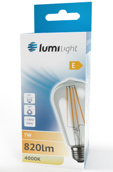 Żarówka LED E27 7W NW FLM ST64 LumiLight LL5917