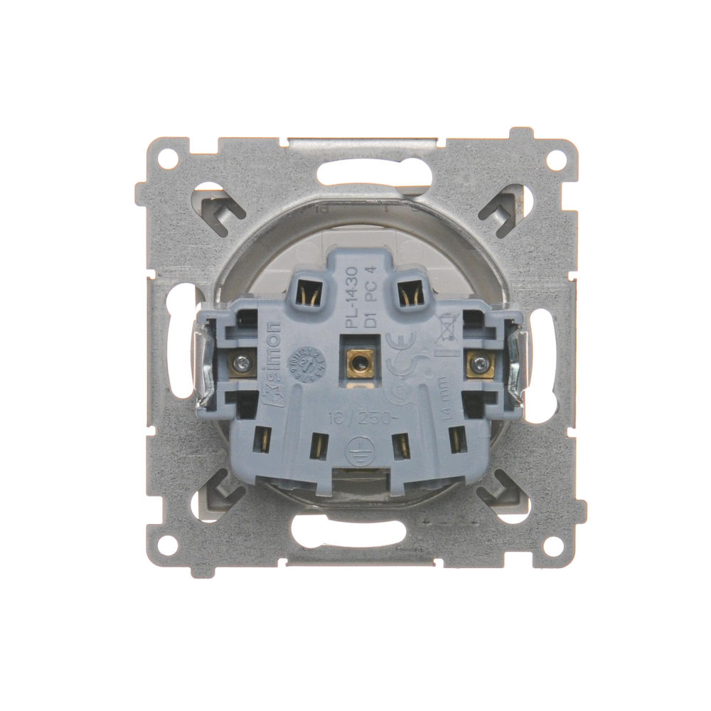 Simon54 Gniazdo wtyczkowe pojedyncze z uziemieniem DGZ1Z.01/44 złoty