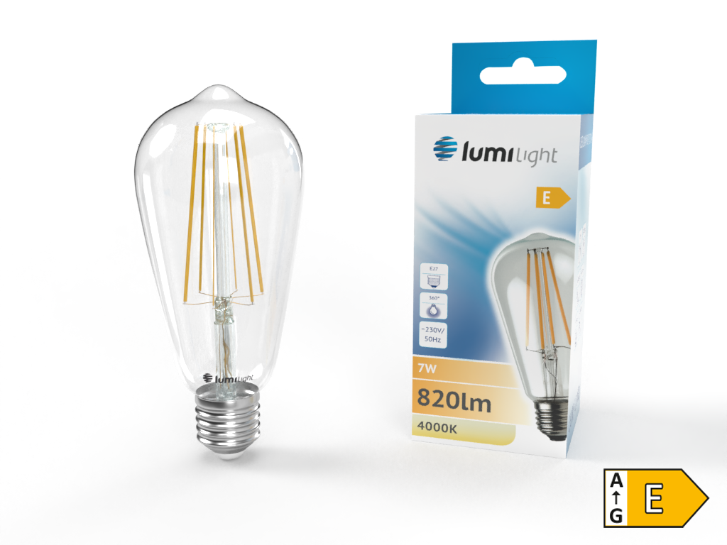 Żarówka LED E27 7W NW FLM ST64 LumiLight LL5917