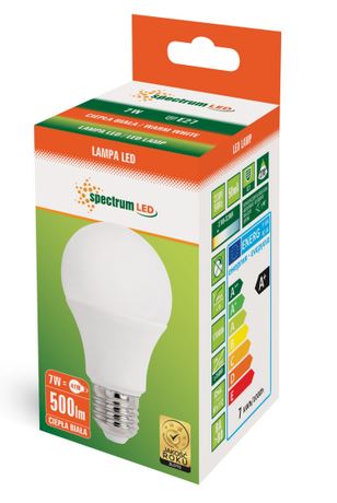 Żarówka LED GLS E27 7W ciepła WW Spectrum