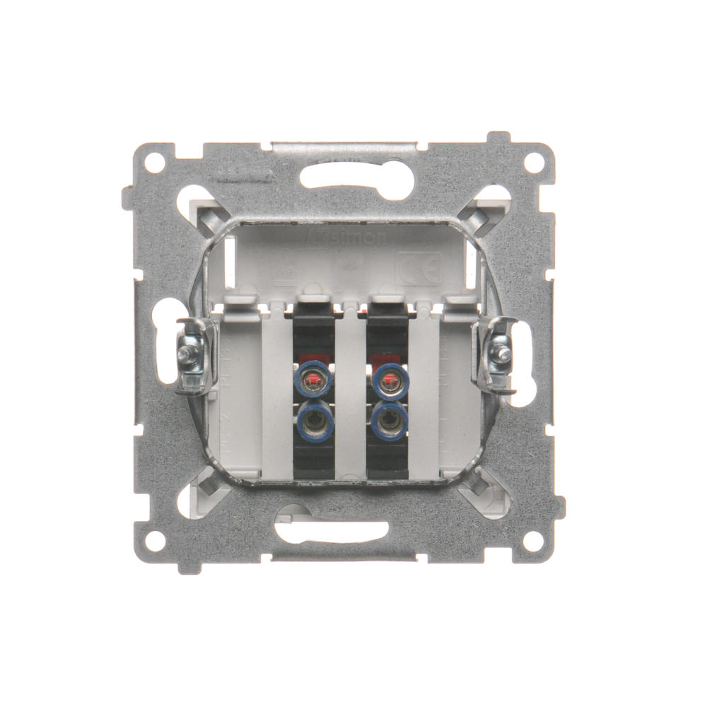 Simon54 Gniazdo głośnikowe podwójne DGL32.01/43 srebne