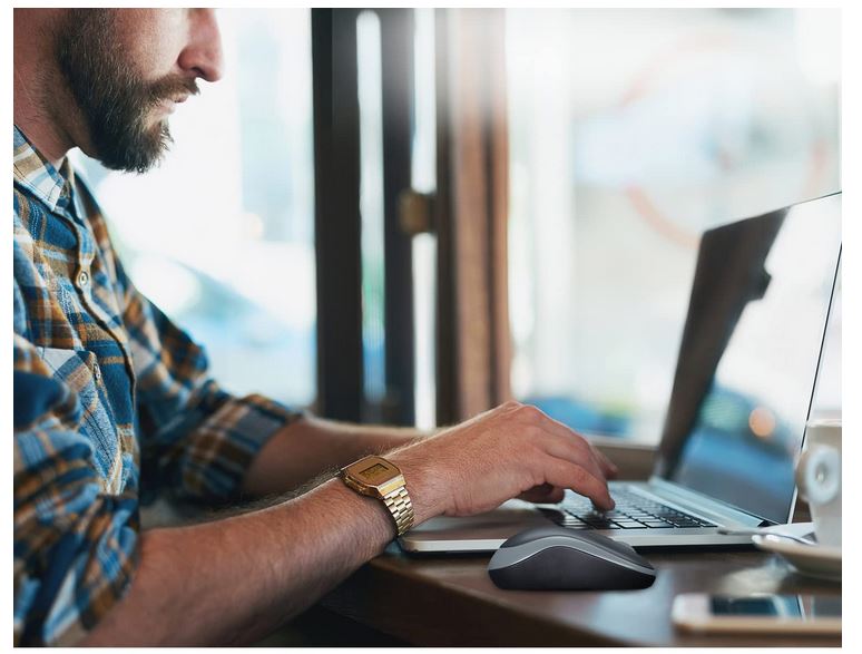 Mysz optyczna bezprzewodowa nano USB niebieska Logitech