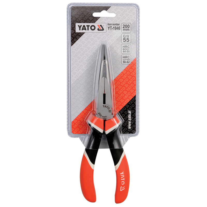 Szczypce wydłużone wygięte 200mm YT-1946 Yato