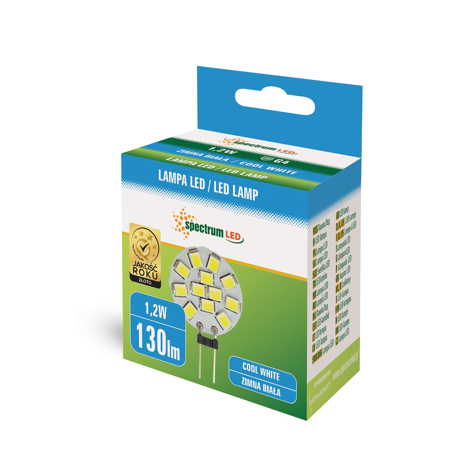 Żarówka G4 LED 6LED SMD 1,2W 12V zimna Spectrum