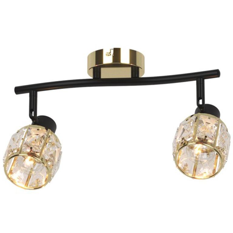 Lampa DESALIA-2 czarno-złota listwa 2xE14 Vitalux