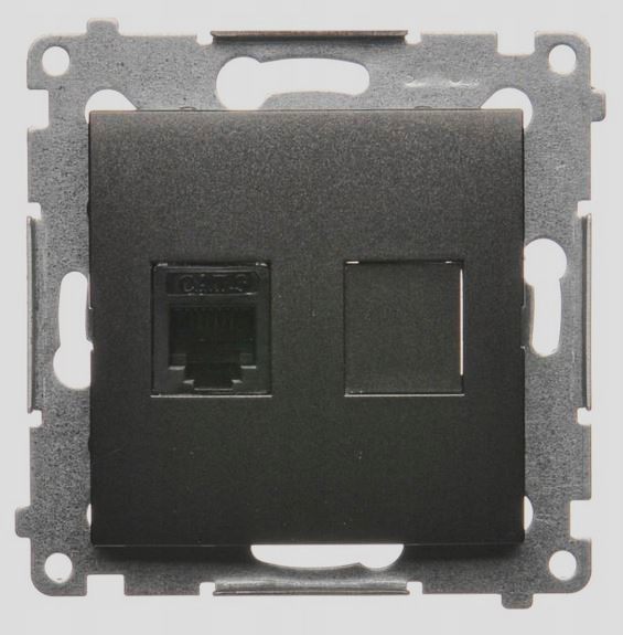 Simon54 Gniazdo telefoniczne pojedyncze RJ12 DT1.01/48 antracyt