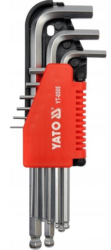 Klucze imbusowe hex kula 1,5-10mm komplet 9 sztuk YT-0505 YATO