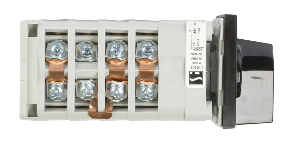 Łącznik krzywkowy gwiazda-trójkąt 3P 63A do zabudowy ŁK63-4.831P03 IP65 SPAMEL