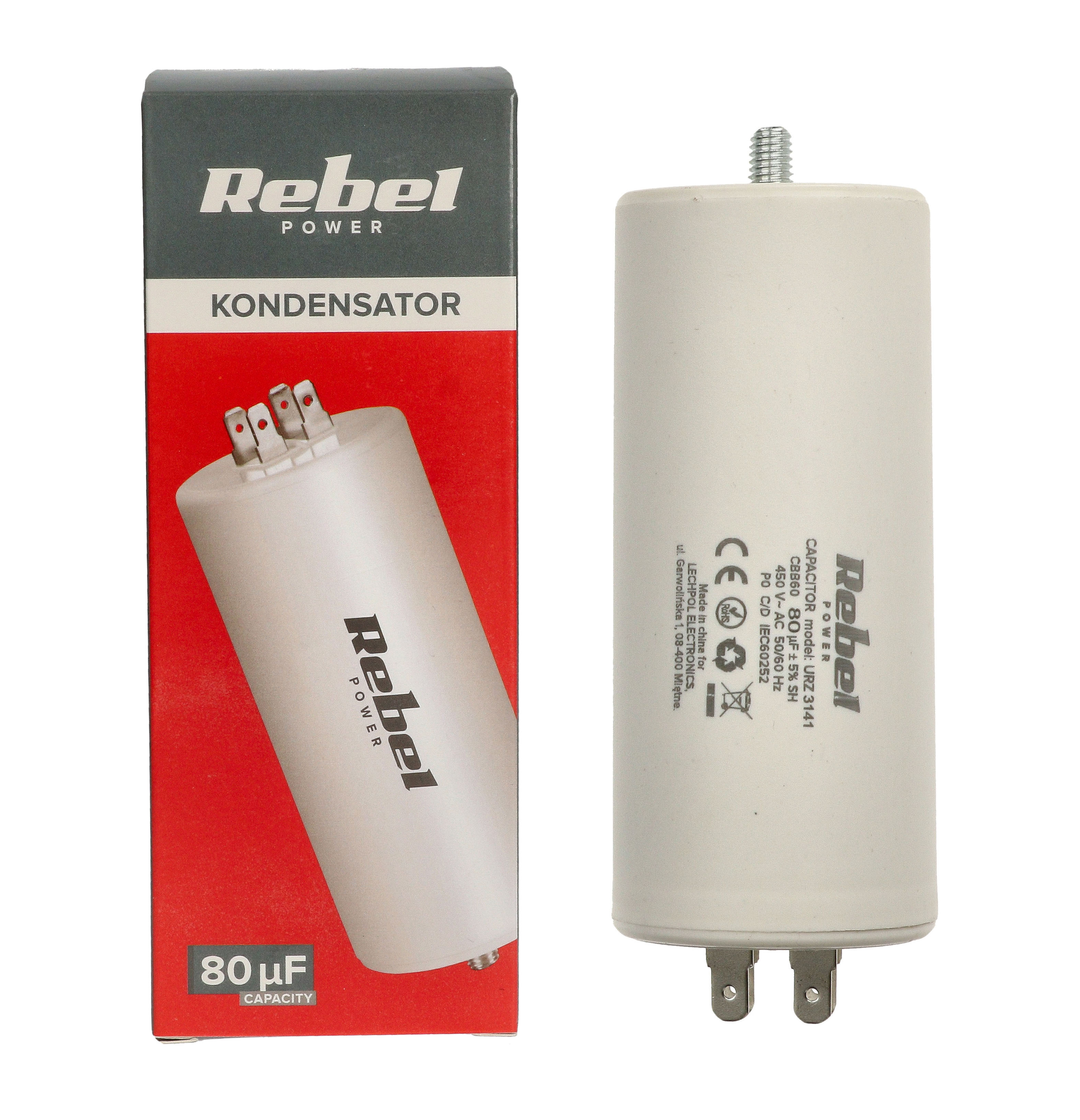 Kondensator rozruchowy silnikowy 80uF 450V URZ3141