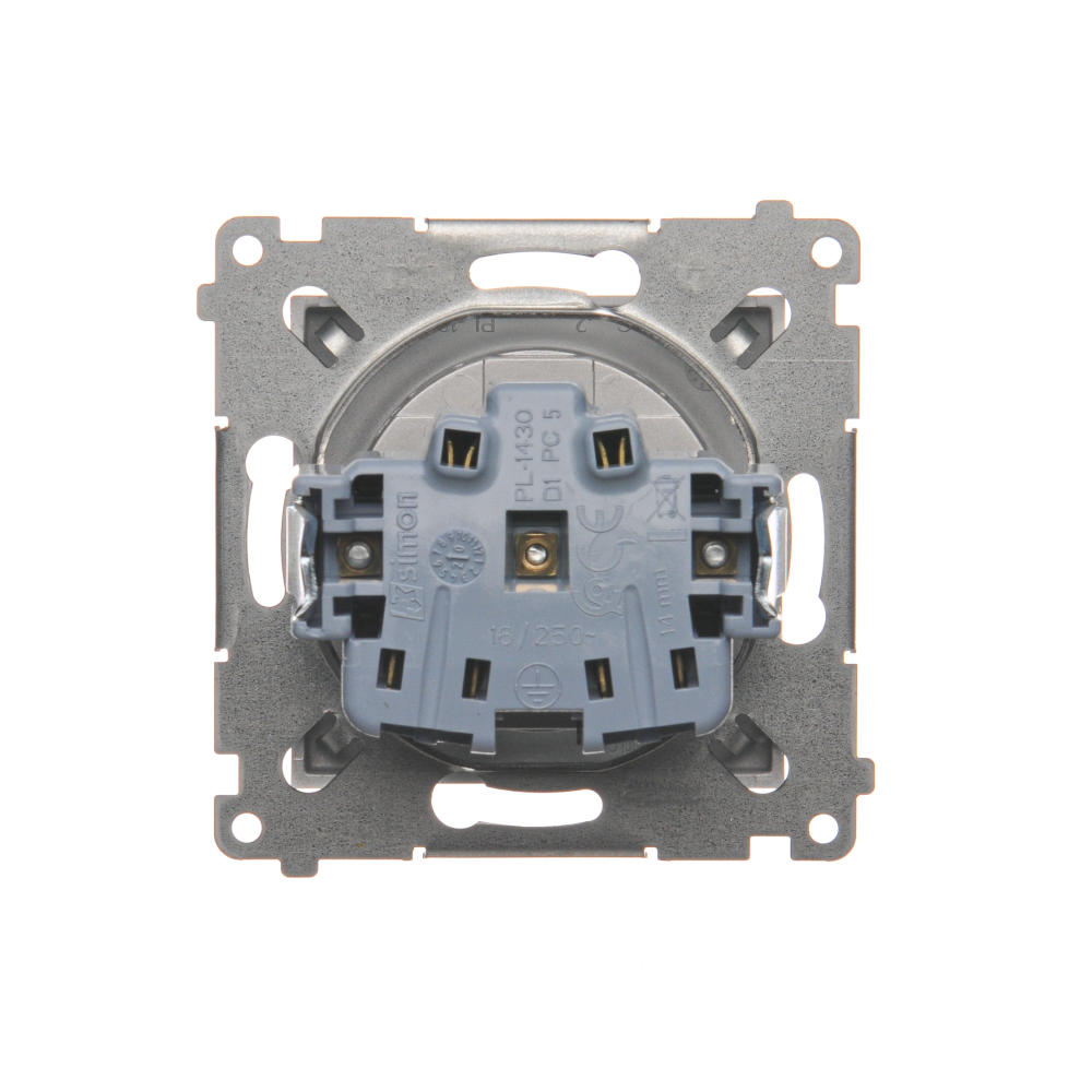 Simon54 Gniazdo wtyczkowe podjedyncze DG1Z.01/43 srebrny