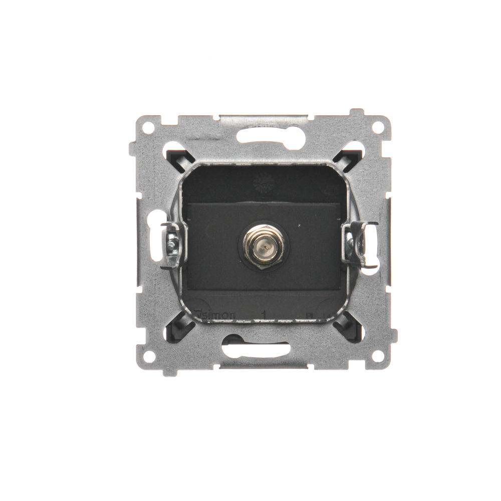 Simon54 Gniazdo antenowe typu „F” pojedyncze DASF1.01/49 czarny mat