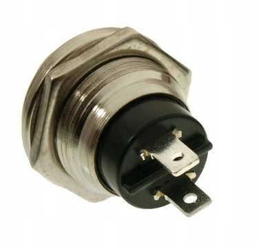 Przełącznik chwilowy okrągły PBS26B czarny C.E