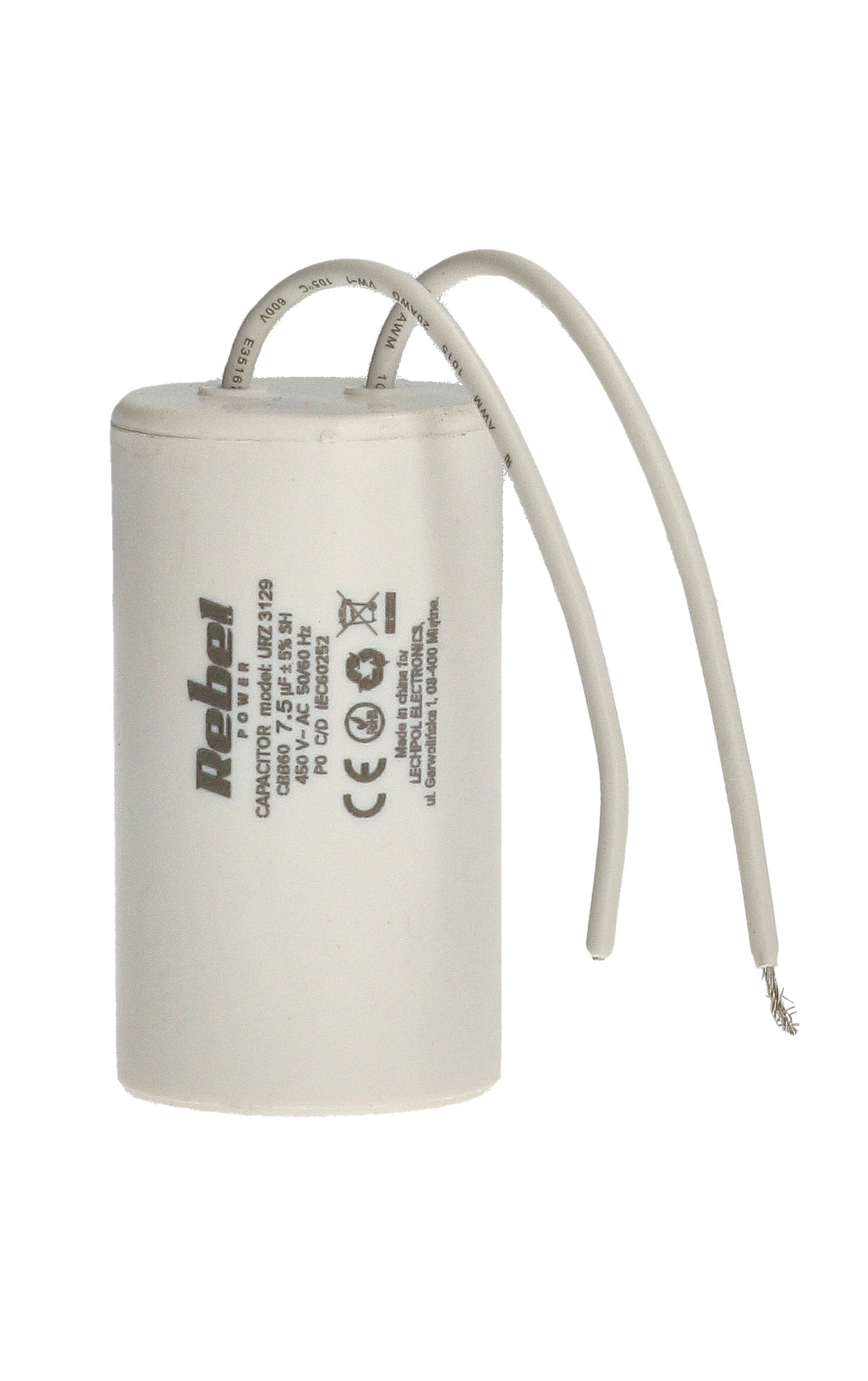 Kondensator rozruchowy silnikowy 7,5uF 450V URZ3129