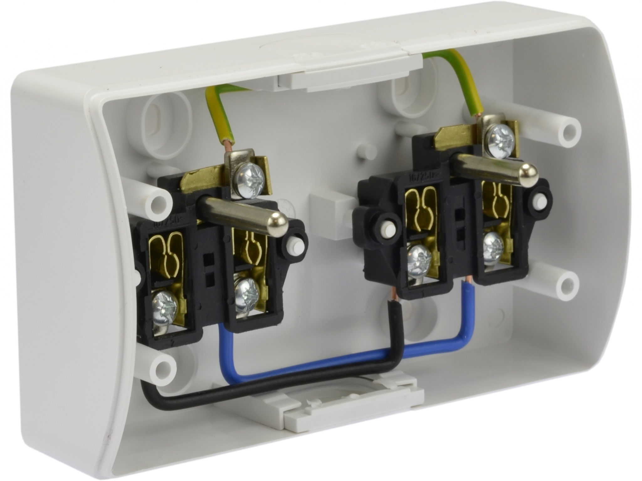 Koala gniazd podwójne 2x2P+Z natynkowe białe z klapką 162-51