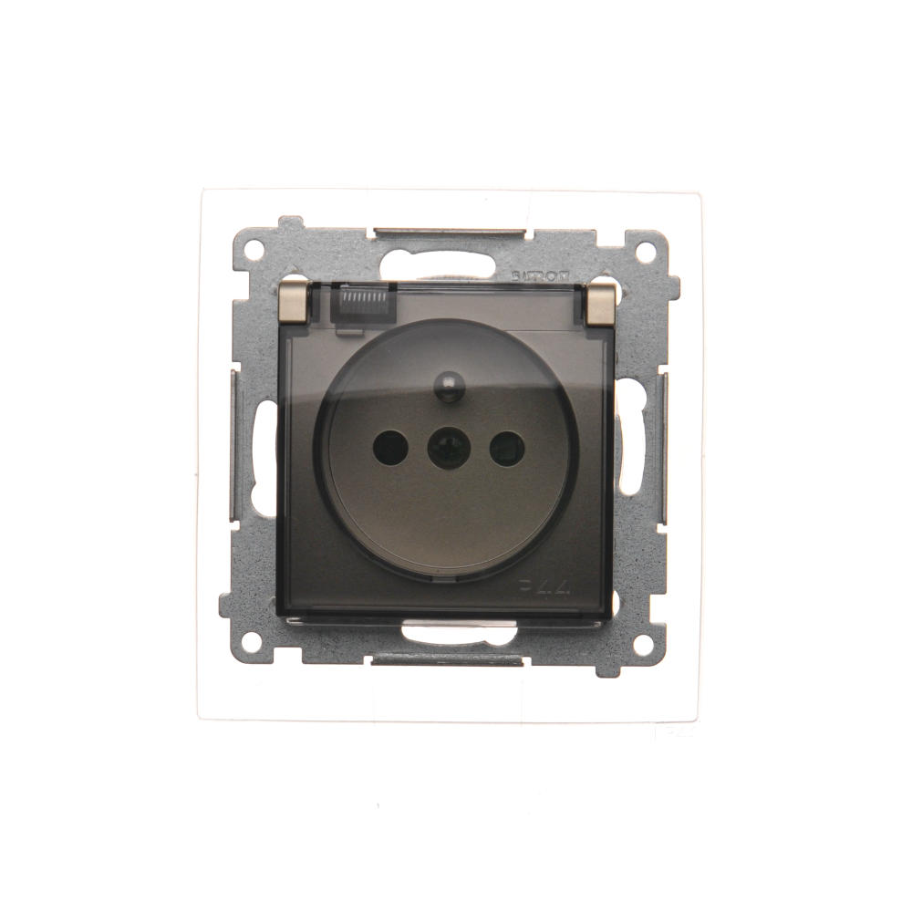 Simon54 Gniazdo wtyczkowe pojedyncze - klapka DGZ1BZ.01/44A złoty