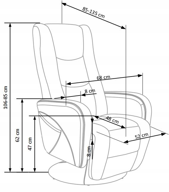 PULSAR recliner z funkcją masażu popielaty korina.pl.pl