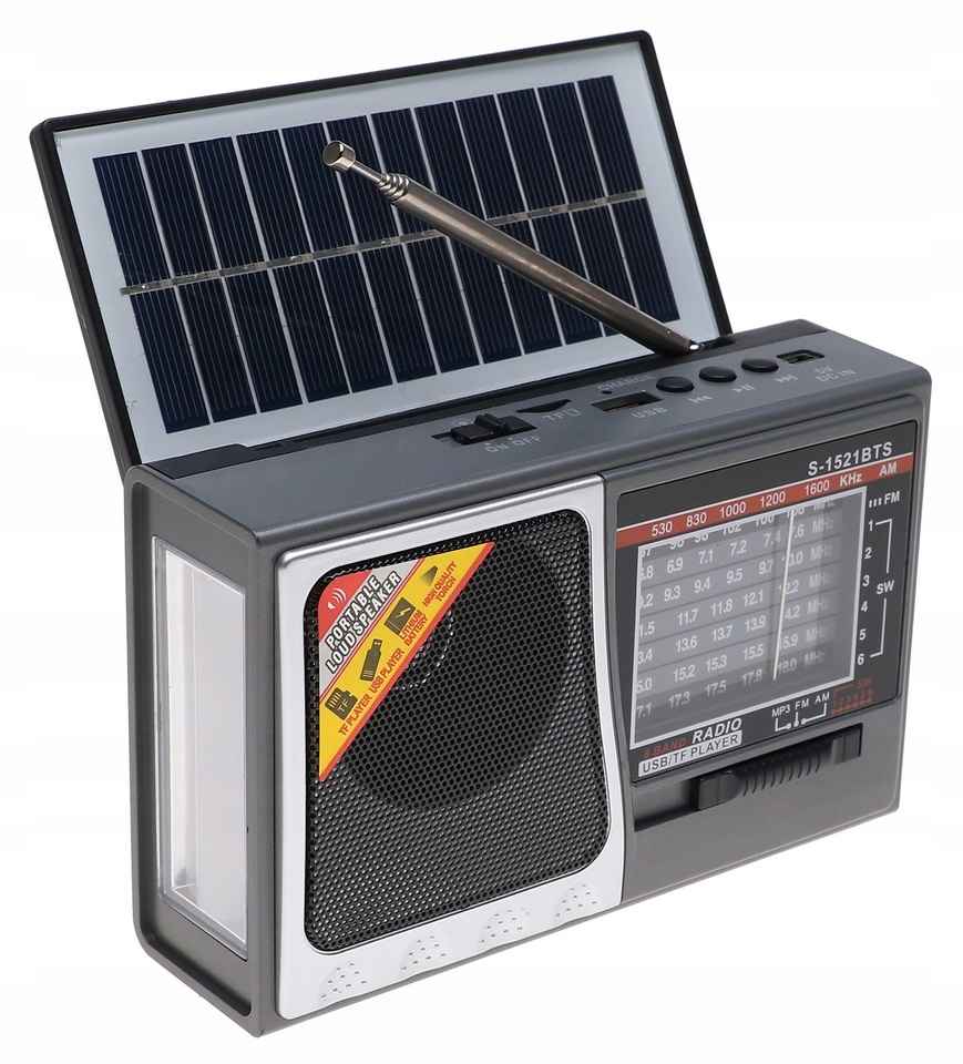 Radio PRZENOŚNE Głośnik Latarka Bluetooth SOLAR