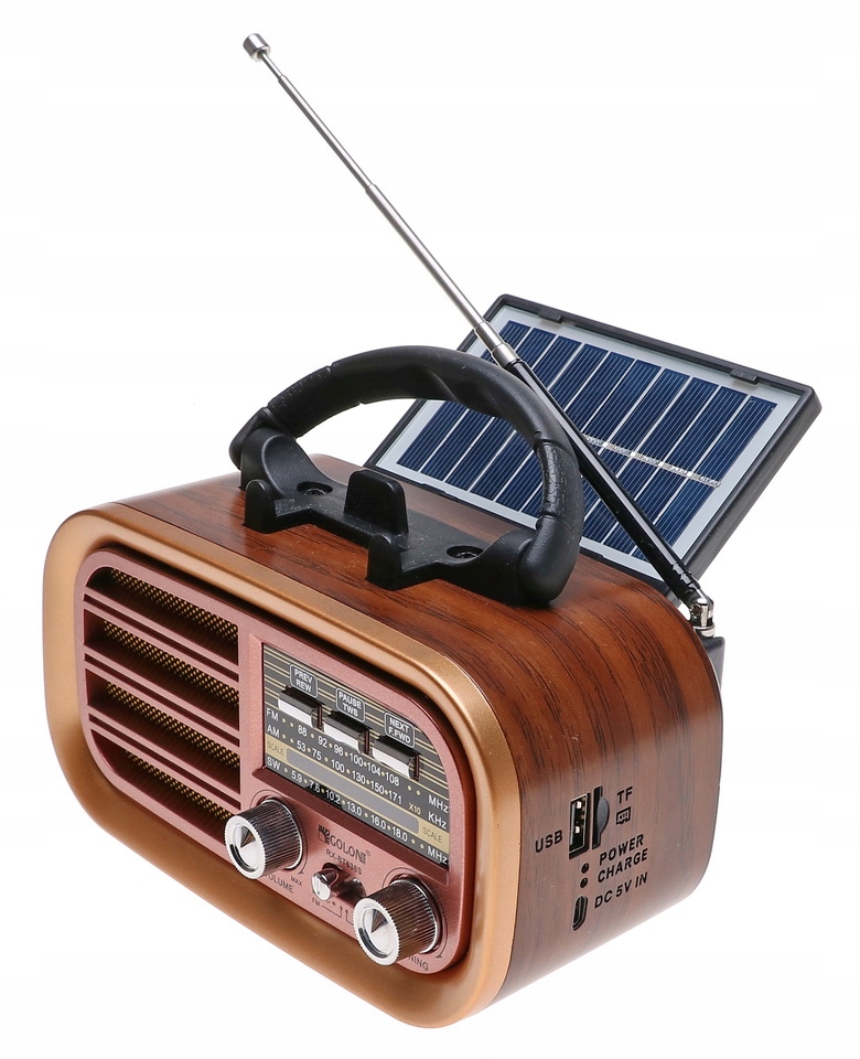 Radio PRZENOŚNE Retro SOLAR Bluetooth MP3 USB