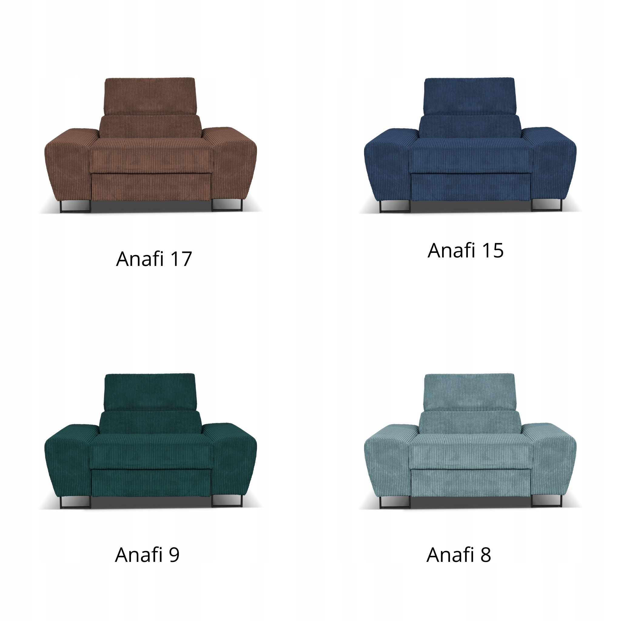 Zestaw mebli wypoczynkowych salonu Savio Sofa 2os fotele szare