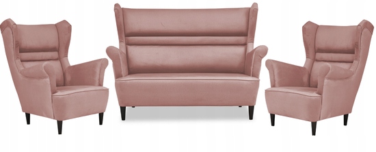 Zestaw wypoczynkowy mebli uszak Zoja sofa fotele skandynawskie