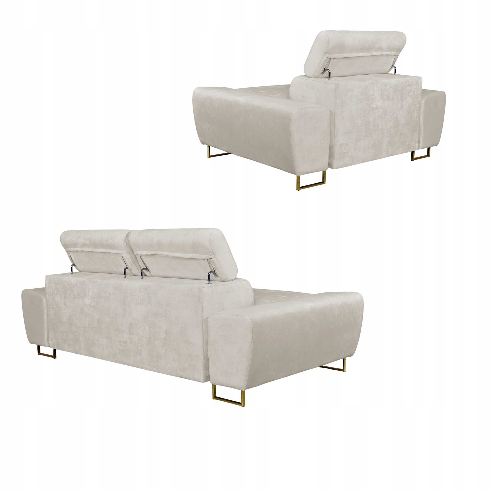 Zestaw mebli wypoczynkowych salonu Bosso Sofa 2os fotele beż