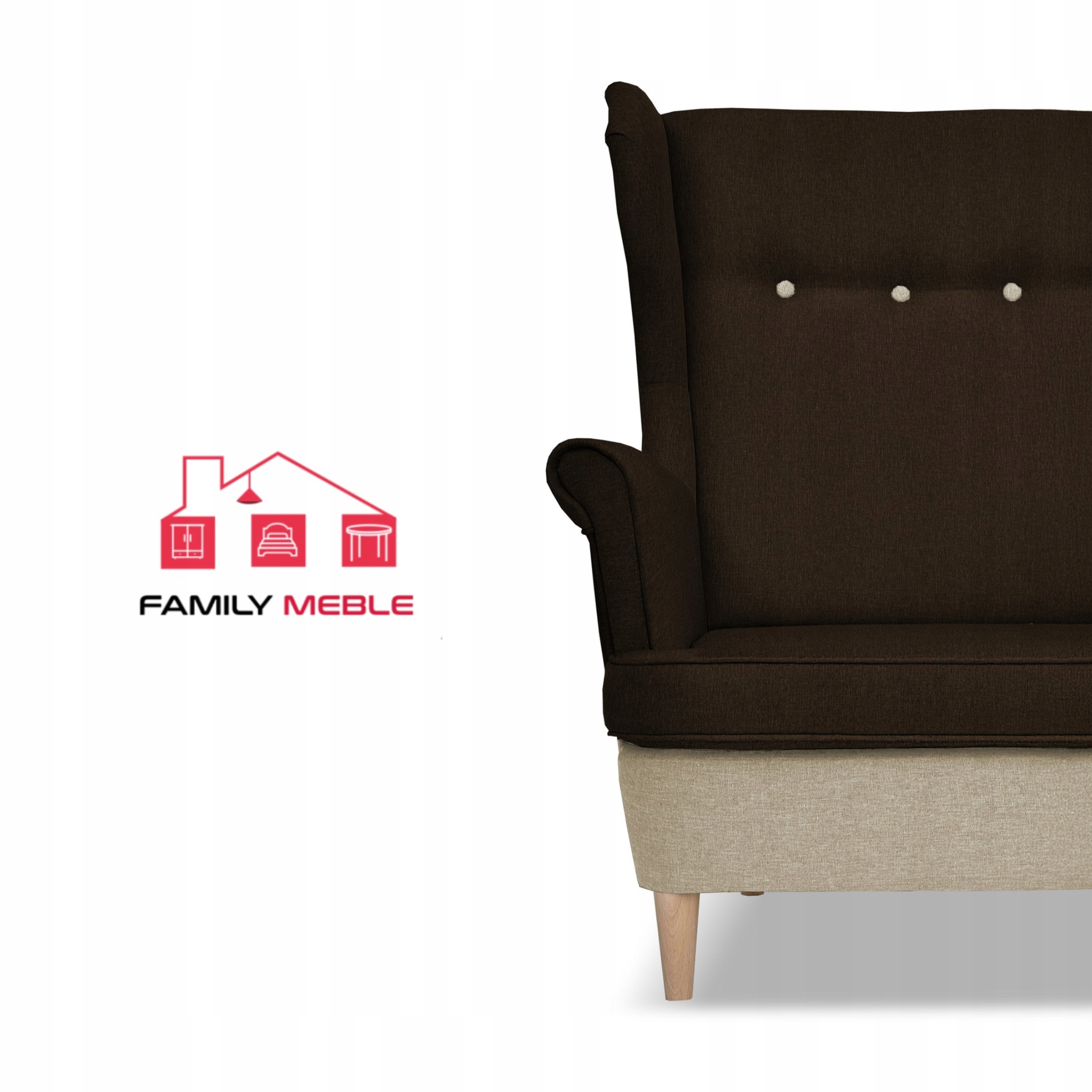 Zestaw wypoczynkowy ARI DUO sofa fotele beżowo - brązowy