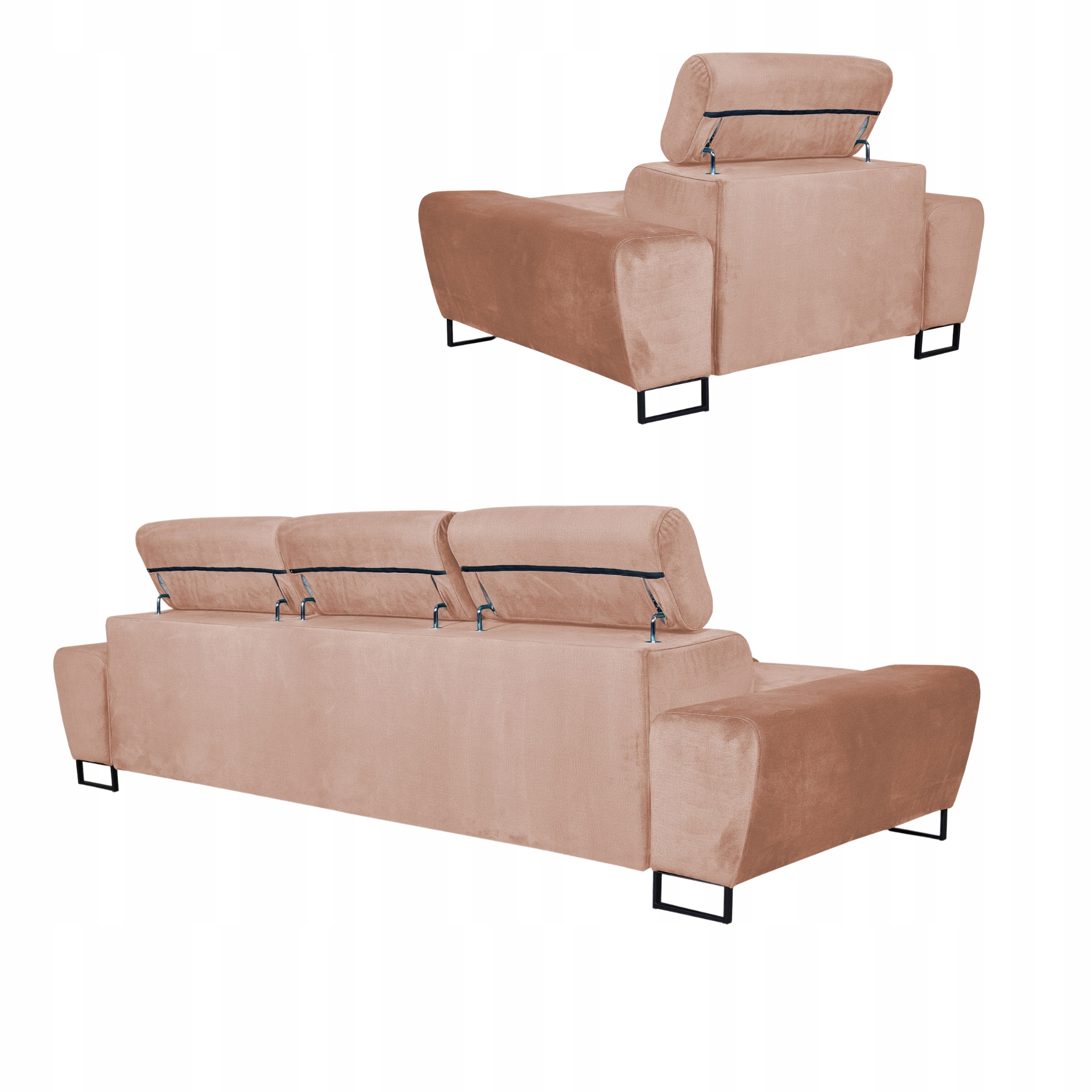 Zestaw mebli wypoczynkowych salonu Bosso Sofa 3os fotele beż