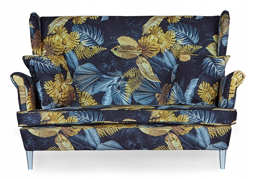 Zestaw wypoczynkowy mebli uszak Ari Print sofa fotele pufy  komplet