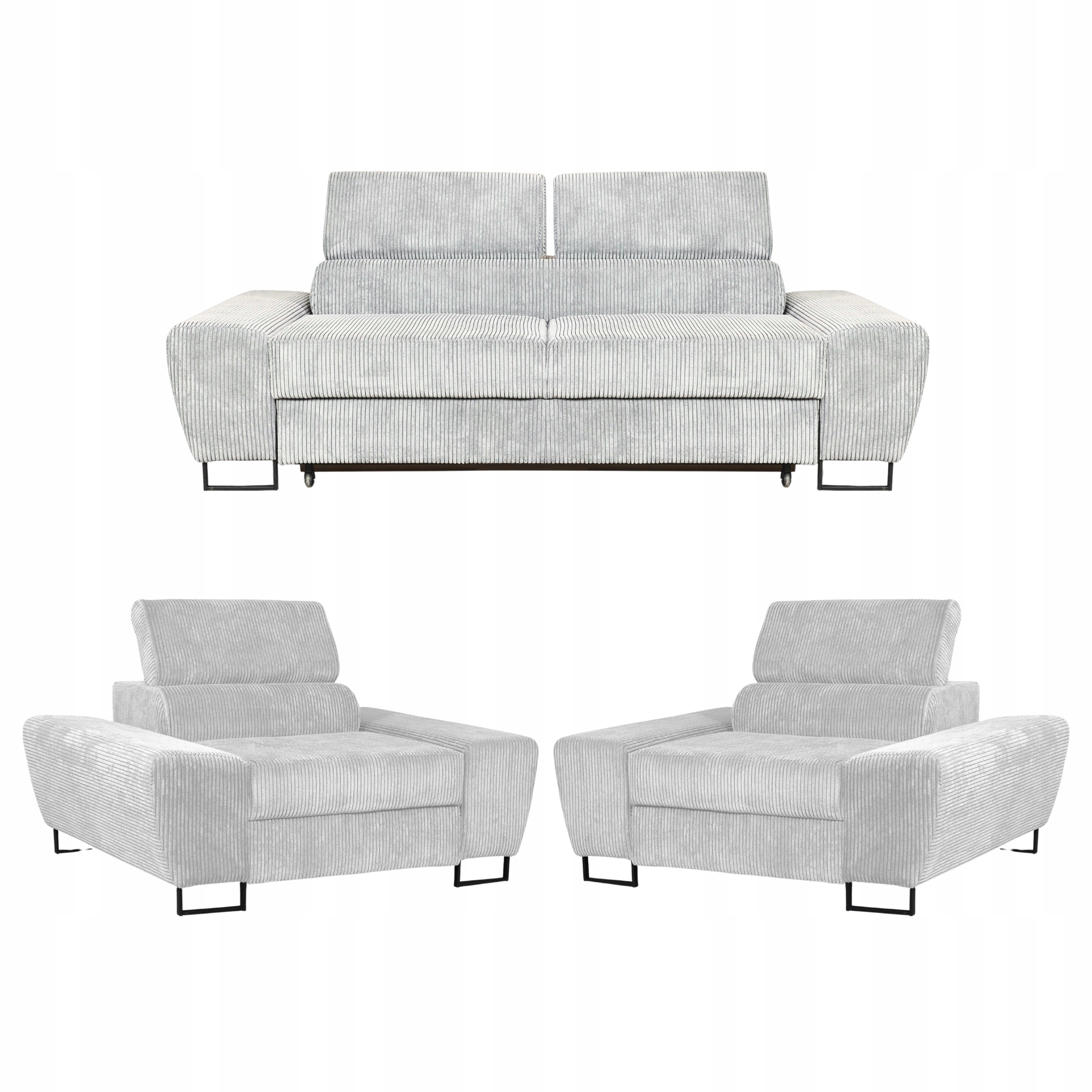 Zestaw mebli wypoczynkowych salonu Savio Sofa 2os fotele beż