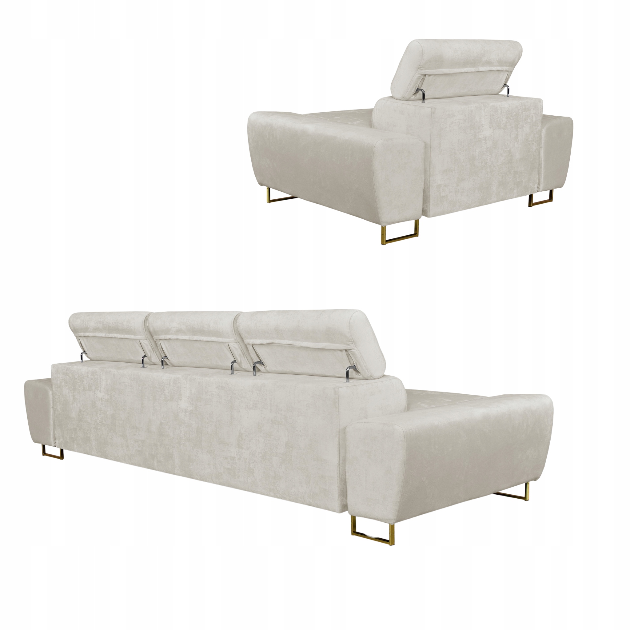 Zestaw mebli wypoczynkowych salonu Bosso Sofa 3os fotele beż