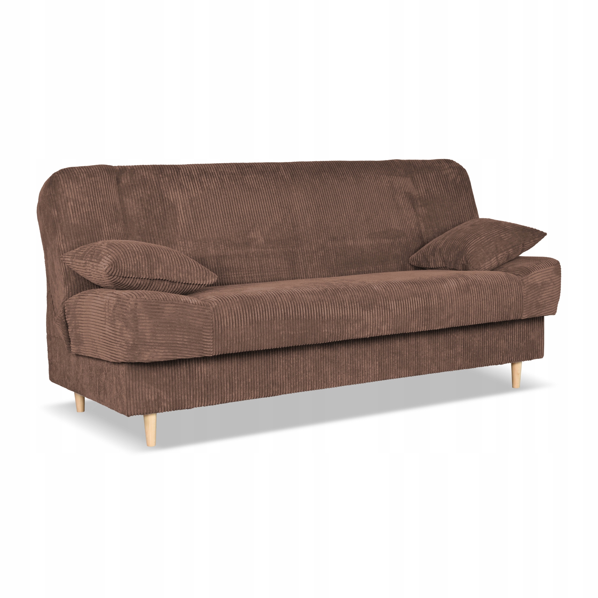 Kanapa sofa Belito rozkładana pojemnik f spania BONELL brązowa sztruks