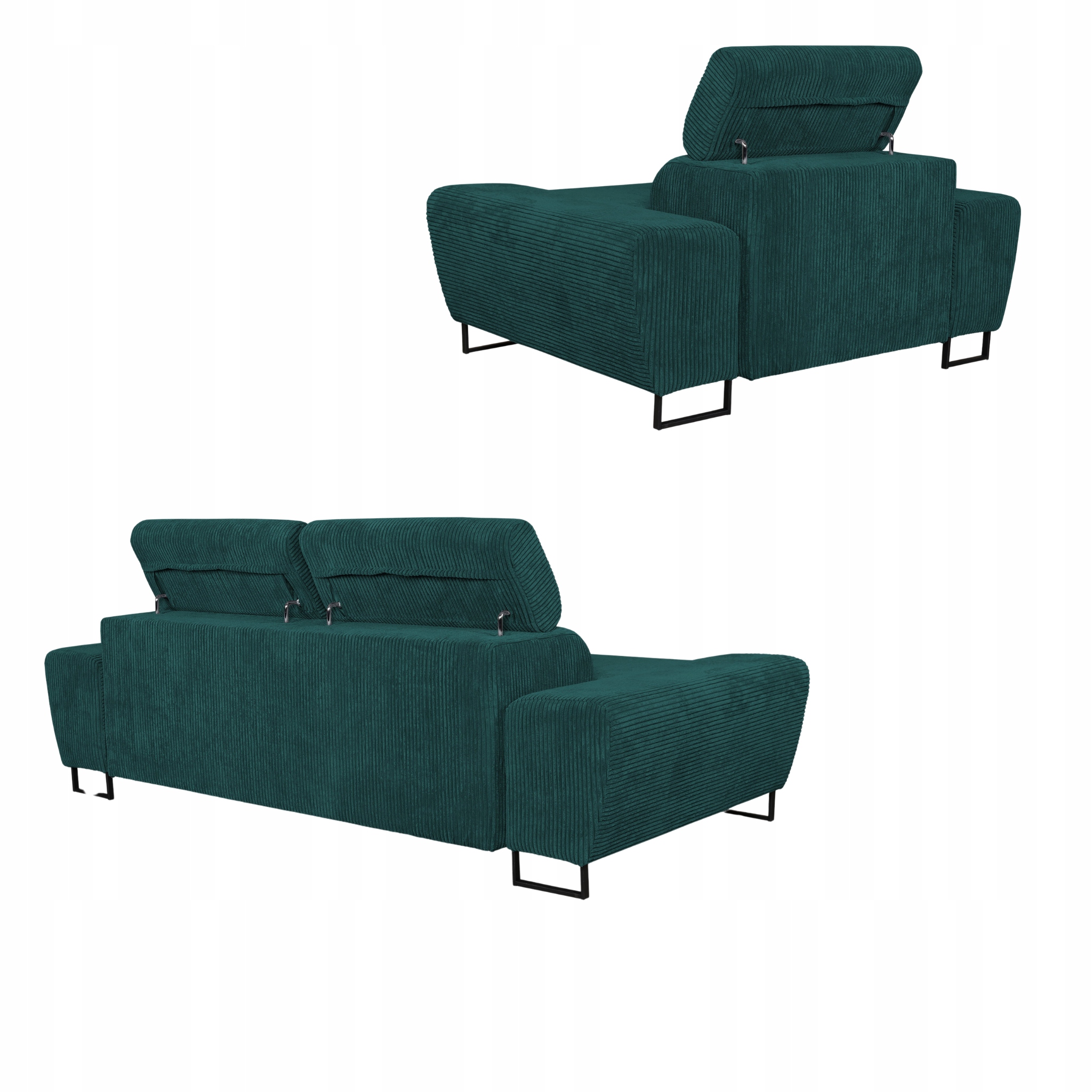 Zestaw mebli wypoczynkowych Savio Sofa 2os fotele zielony