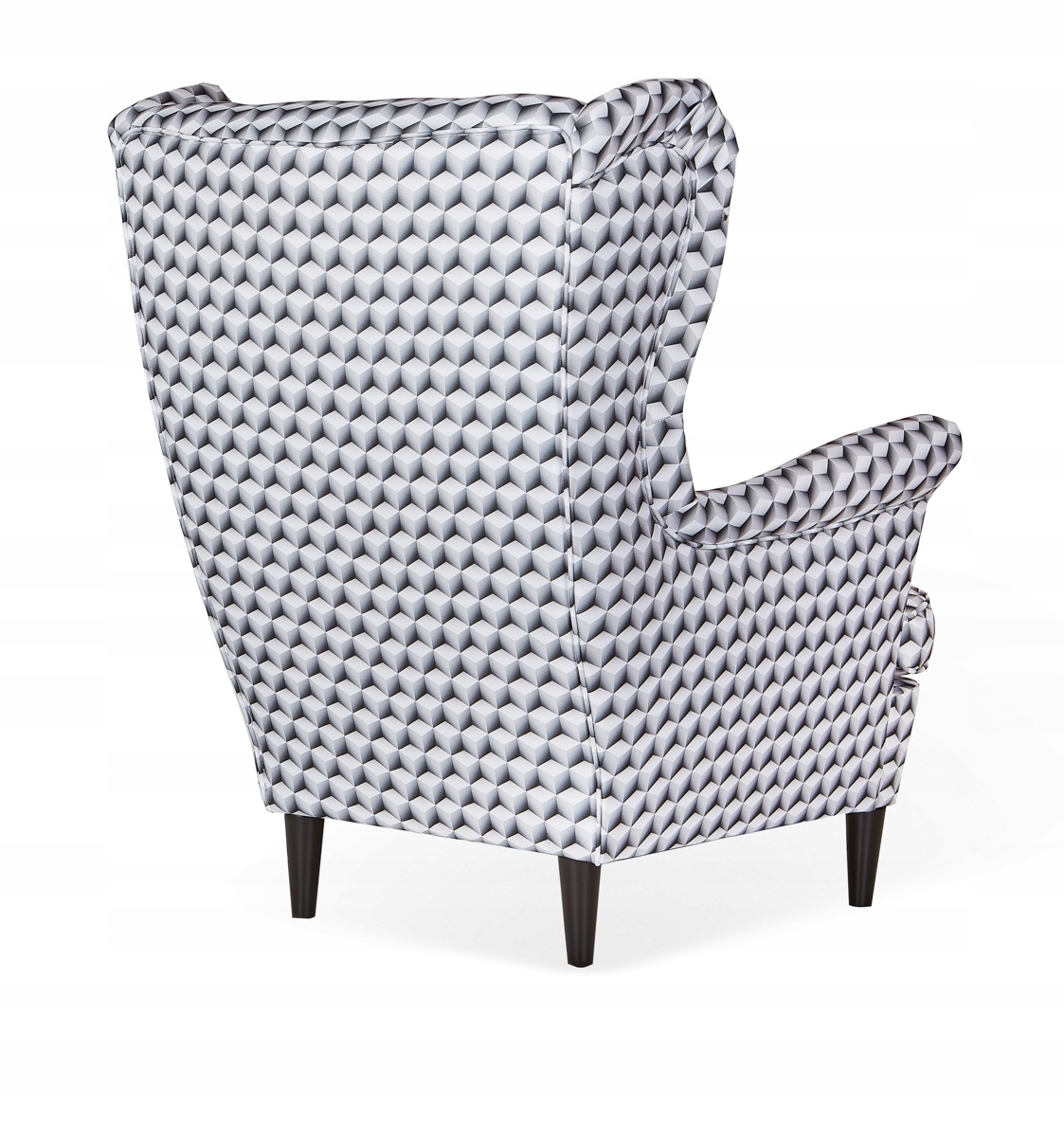 Fotel uszak ARI PRINT skandynawski  patchwork czarno biały