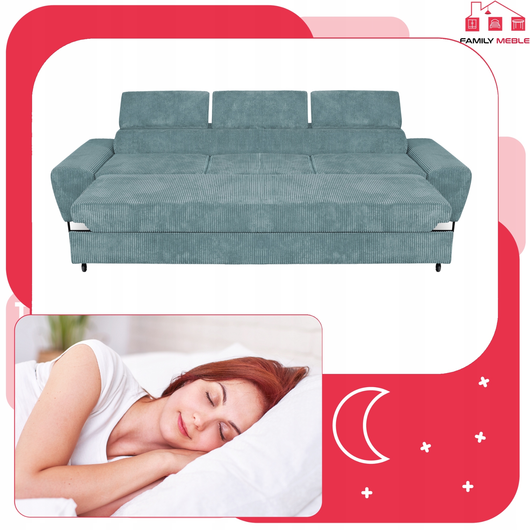 Zestaw mebli wypoczynkowych Savio Sofa 3os fotele j. zieleń