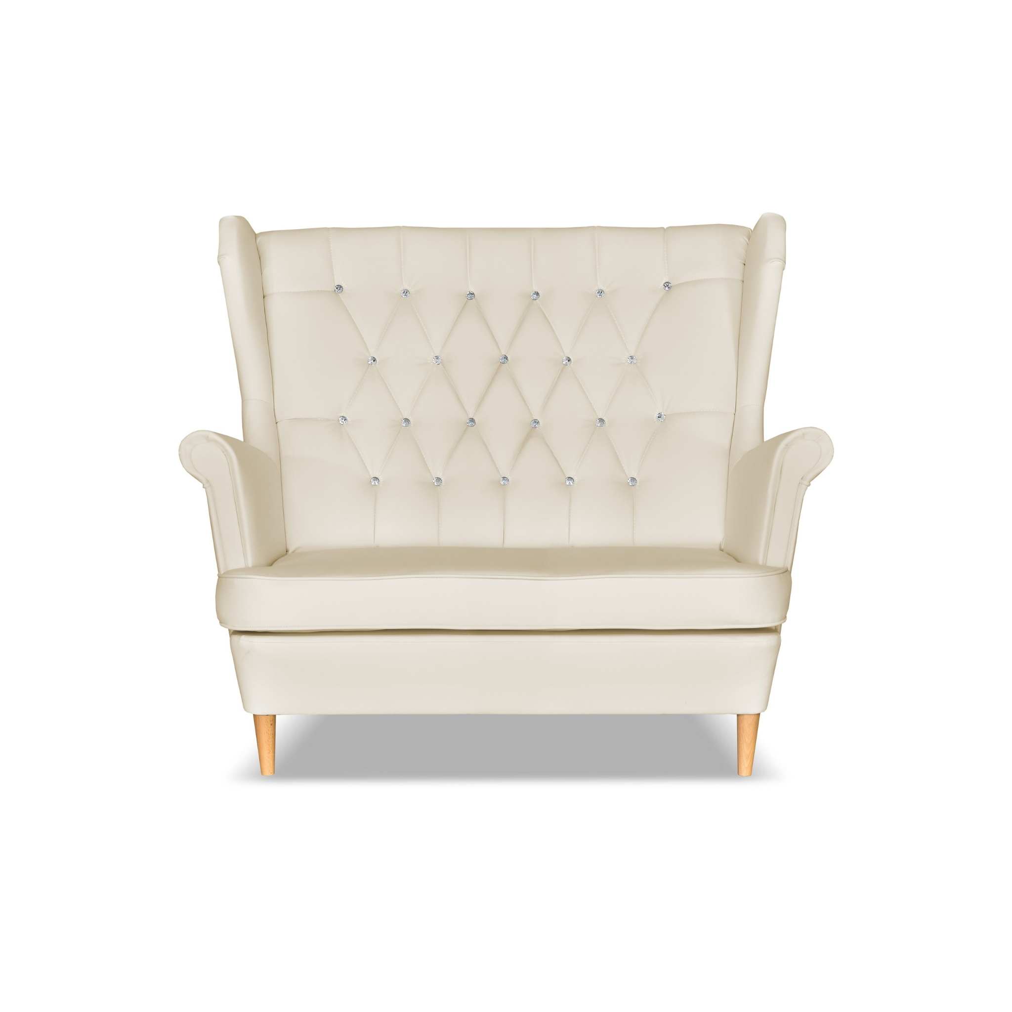 Sofa kanapa uszak Gaja ekoskóra skandynawska beżowa