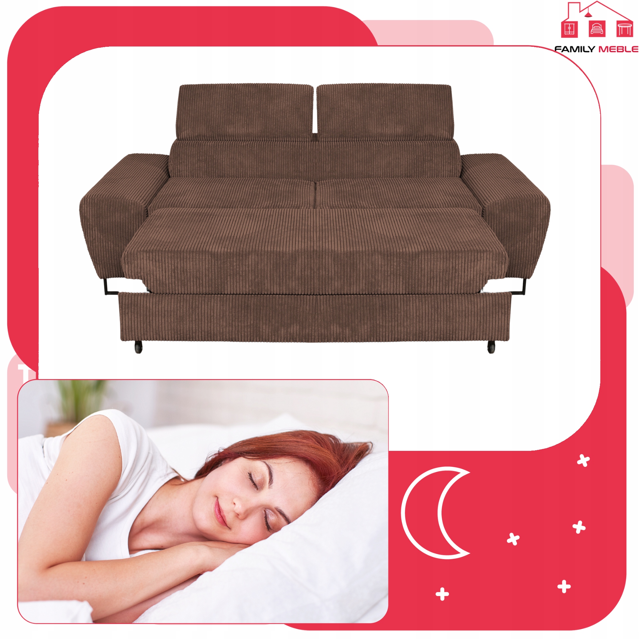 Zestaw mebli wypoczynkowych salonu Savio Sofa 2os fotele brąz