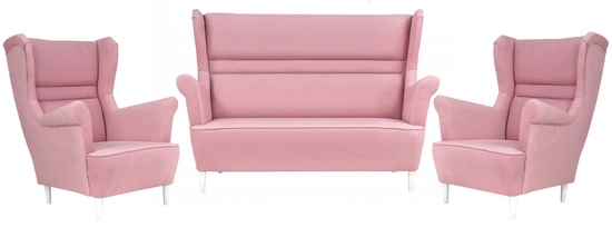 Zestaw wypoczynkowy mebli uszak Zoja sofa fotele skandynawskie