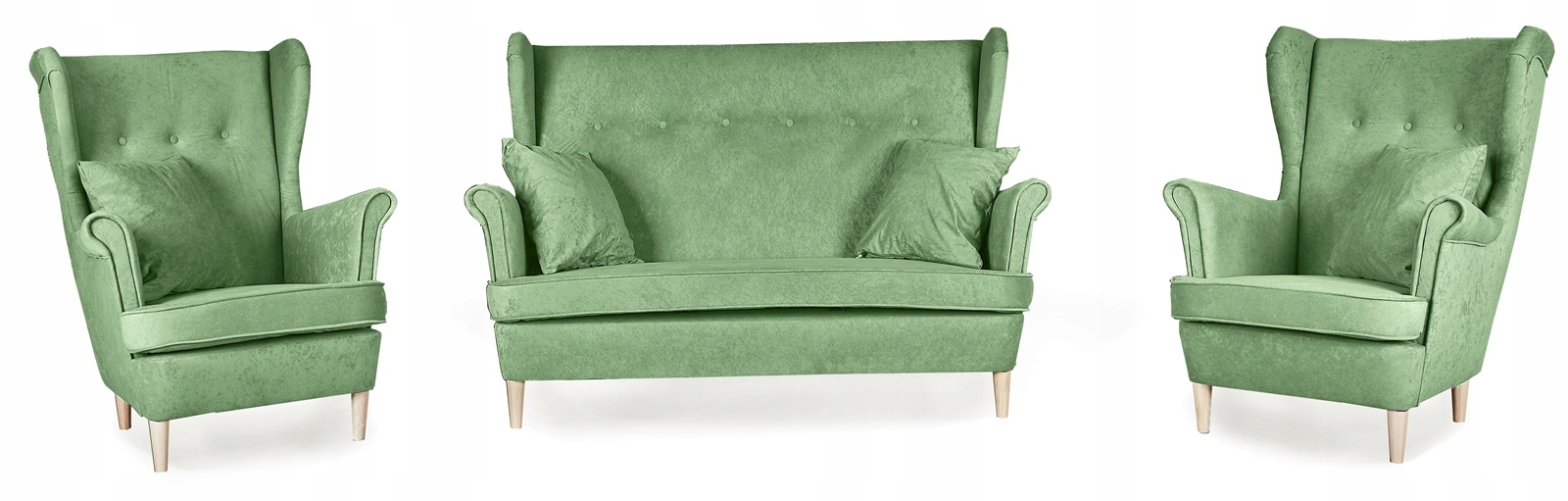 Zestaw wypoczynkowy mebli uszak ARI sofa fotele skandynawskie