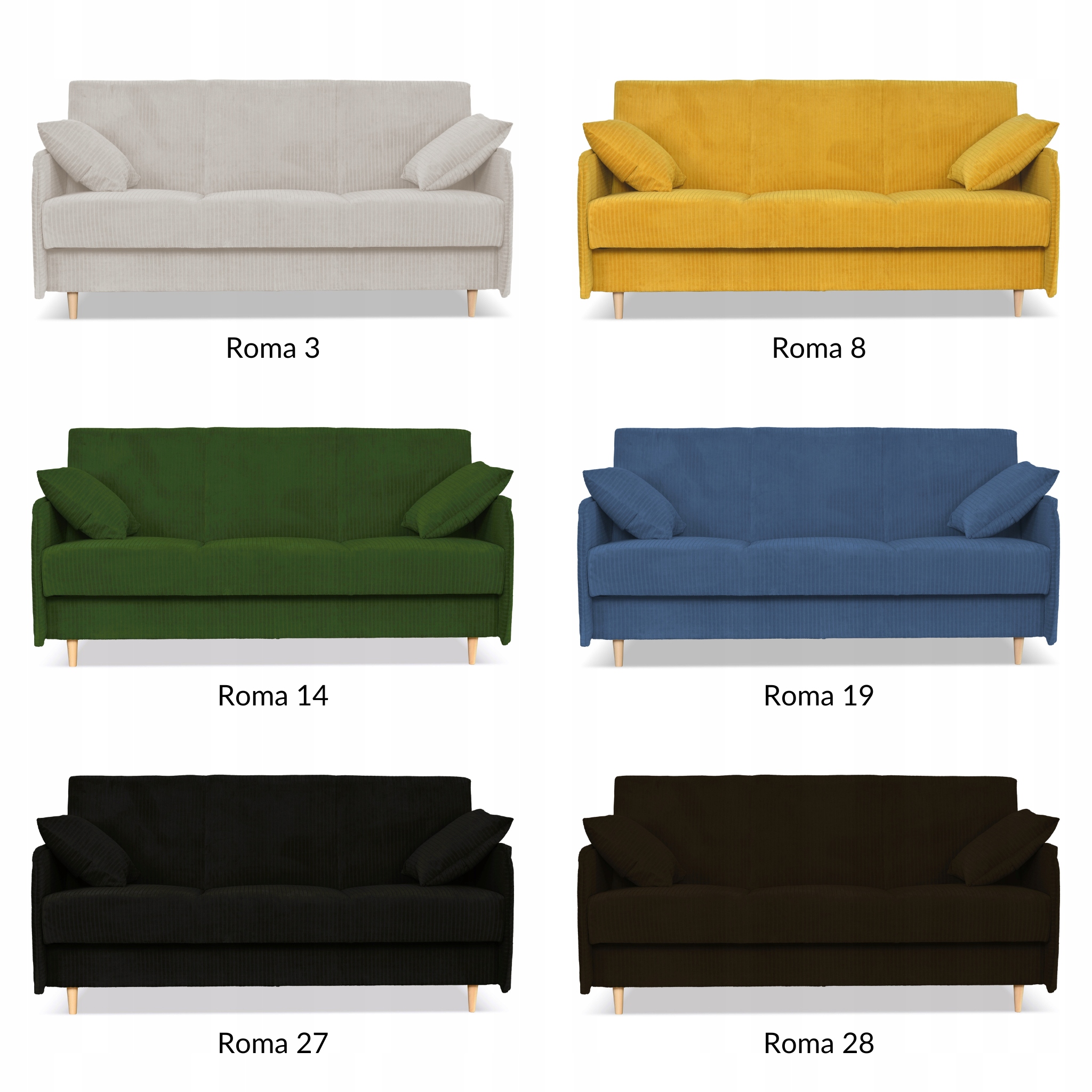 Kanapa sofa Alvo rozkładana wersalka funkcja spania pojemnik Family czarna