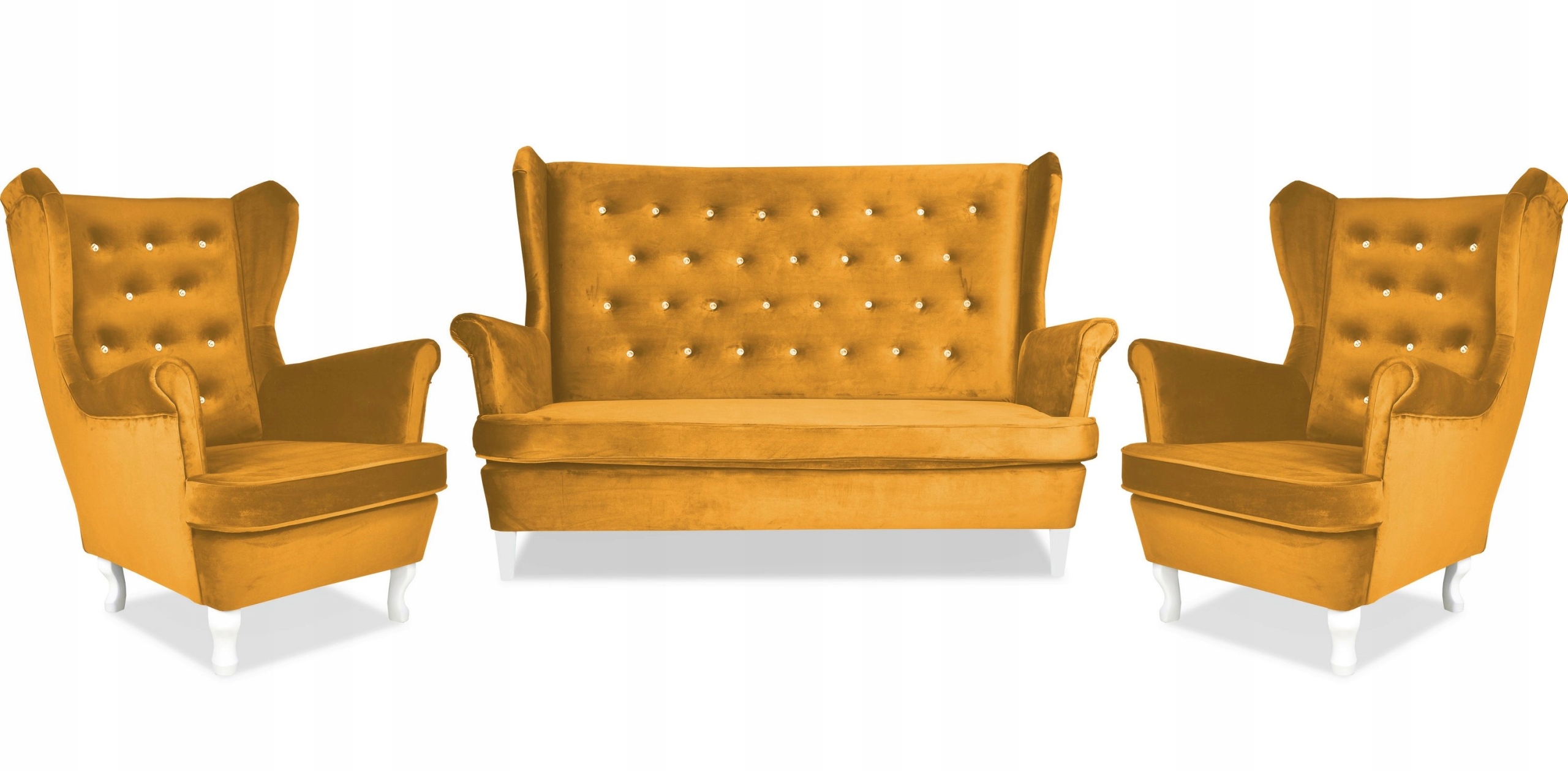 Zestaw wypoczynkowy mebli uszak Diana sofa fotele skandynawskie